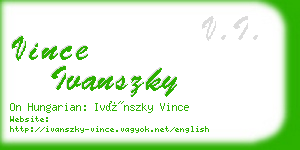 vince ivanszky business card